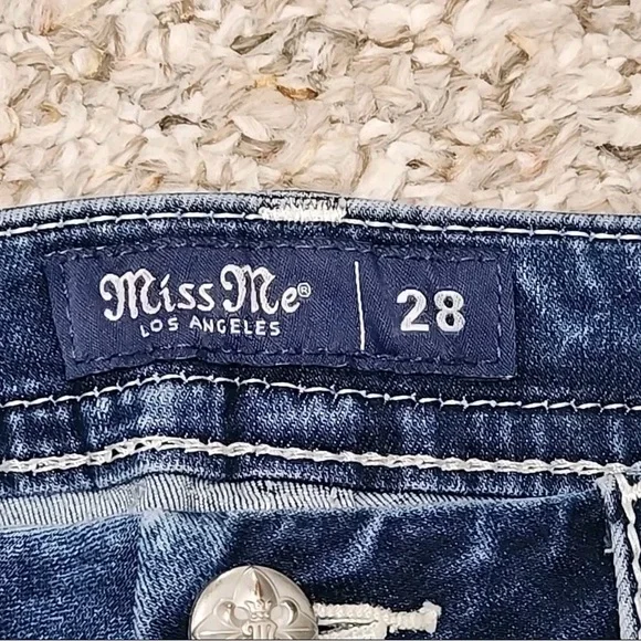 Miss Me Blue Jeans with Silver Wing Embellishments - Picture 4 of 15